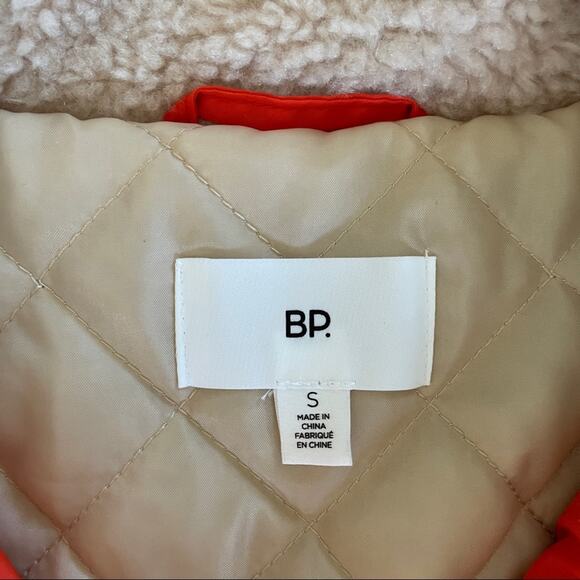 BP Nordstrom Sherpa Jacket Beige with Orange Accents Size Small - Picture 3 of 16